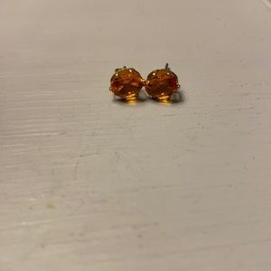 Paparadsha orange sapphire stud earrings